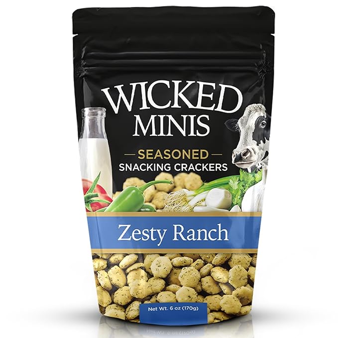 Wicked Minis Soup & Oyster Crackers - Saltine Soup Crackers Salted Flavored Mini Puffed Savory