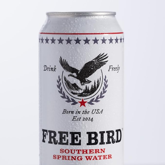 Free Bird, Southern Spring Water, 12-Pack (19.2oz Tallboy Cans) – Crisp & Clean Blue Ridge Mountain