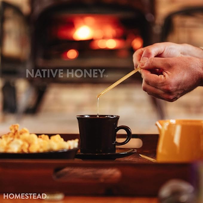 Homestead Honey Native Sticks 100 Count - Pure Wildflower - Individual Packets - Unfiltered Snack
