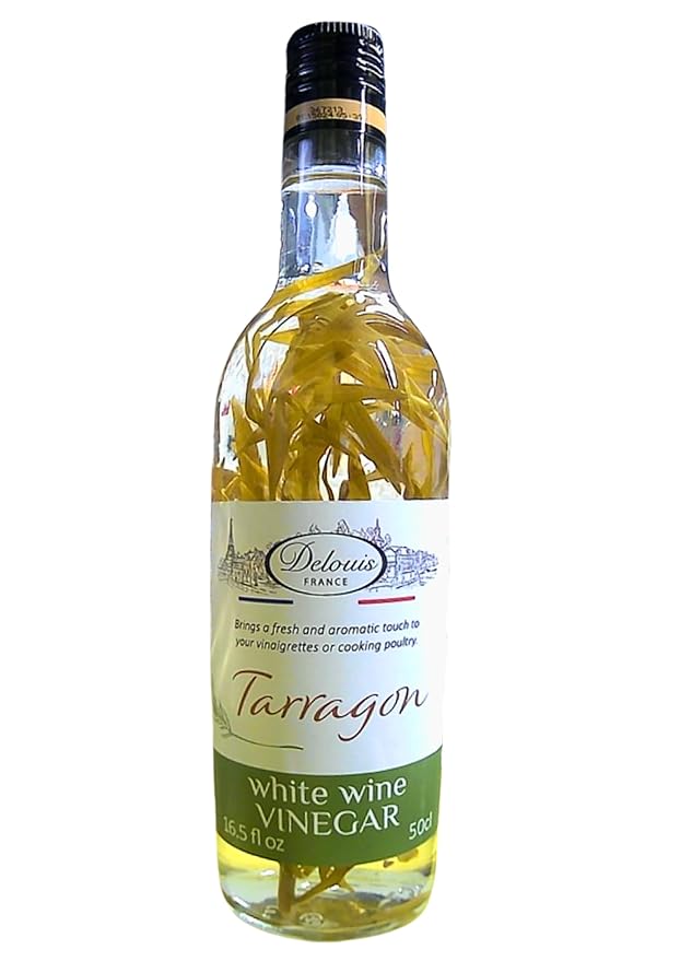 Delouis French Tarragon White Wine Vinegar 16.5 oz (Pack of 1) – Gourmet Estragon Vinegar for