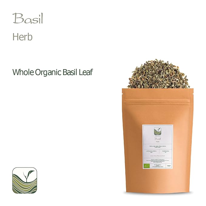 Basil Leaves Organic Culinary Herb - Perfect For Pesto - Sweet Basel - Dry Ocimum Basilicum - Basil
