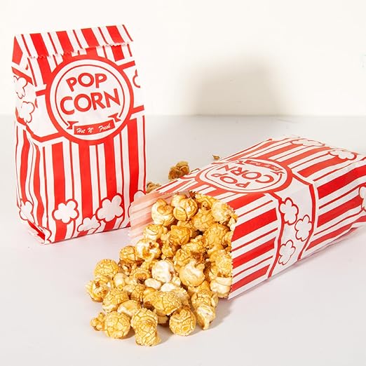 500pcs Paper Popcorn Bags for Party, 1 Oz Small Vintage Individual Servings Popcorn Container Pop