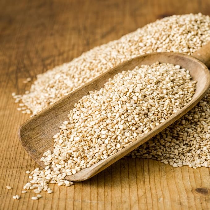 GranAroma Whole Sesame Seeds, Whole, Raw & Unhulled, Crunchy (4.64 Ounce)