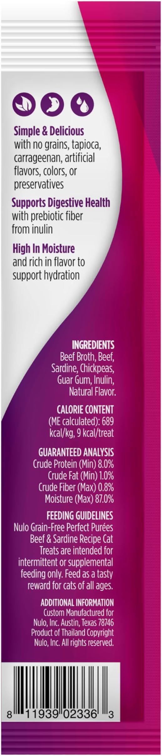 Nulo Freestyle Grain-Free Perfect Purees Premium Wet Cat Treats, Squeezable Meal Topper for