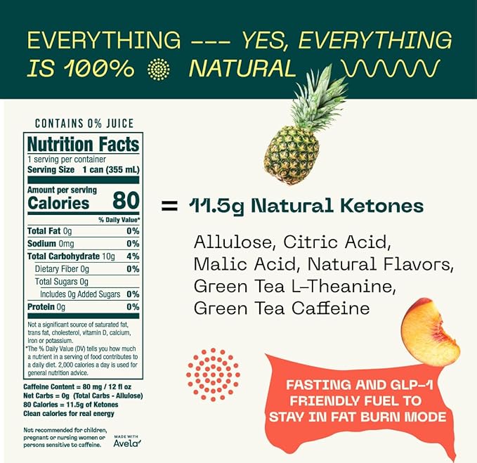 KEY Ketone Energy Drink - Sugar Free and All Natural from Ketones for Long Lasting Energy and
