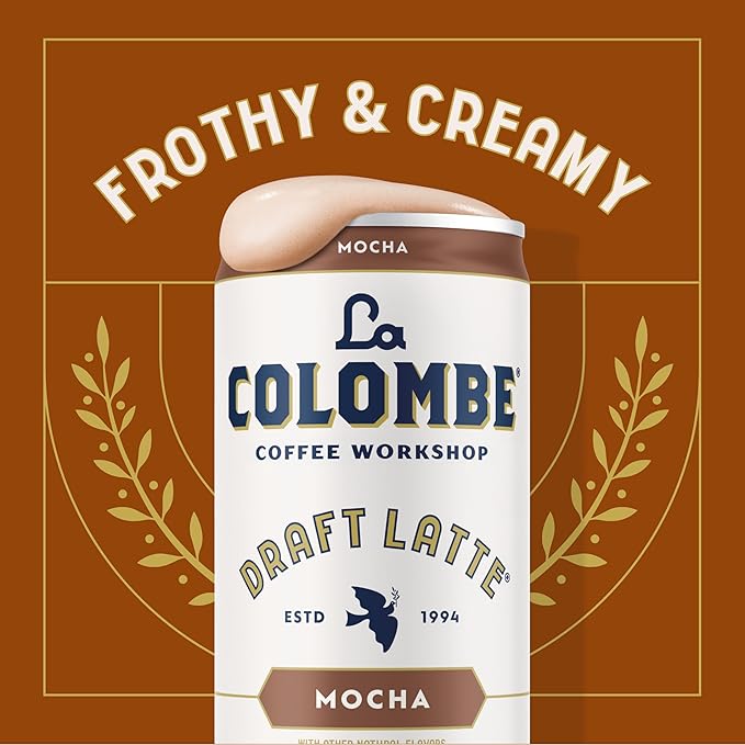 La Colombe Coffee, Mocha Draft Latte, 11 fl oz Cans (Pack of 12), Coffeehouse Quality Cold Brew