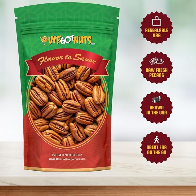 Raw Pecan Halves 5 pounds (80) oz Jumbo XL for Cooking, Baking & Snacking, Vegan Protein, Keto