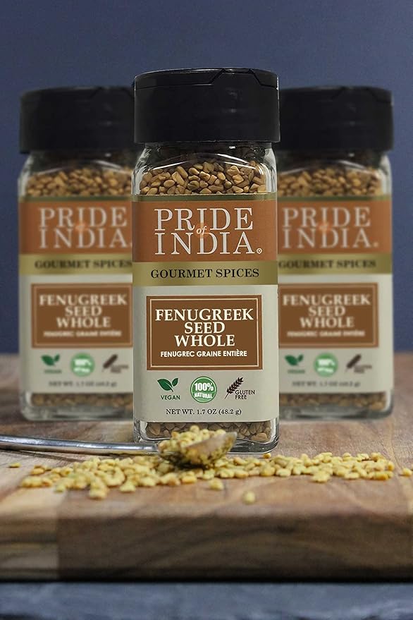 Pride of India – Fenugreek Seed Whole – Whole & Gourmet Indian Spice – Ideal Seasoning for Cooking