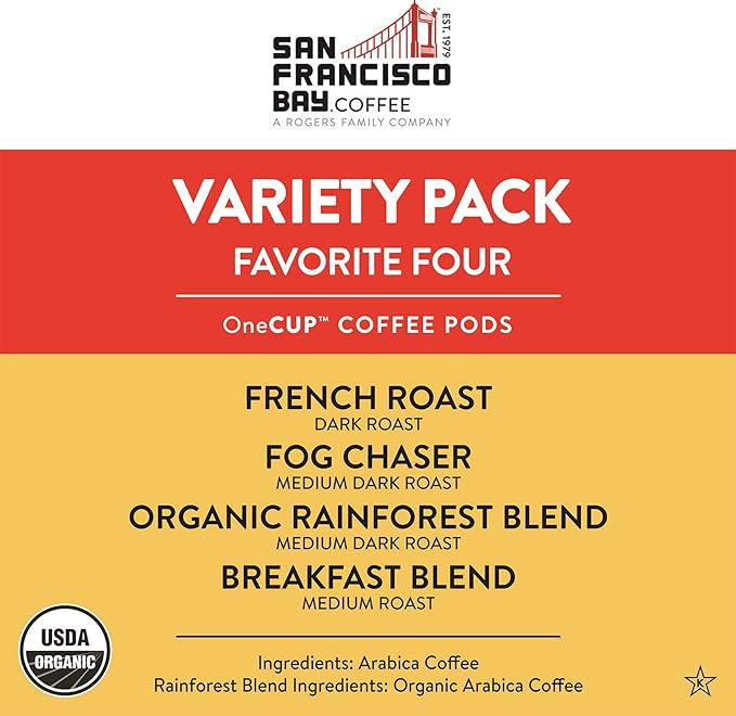 San Francisco Bay Compostable Coffee Pods - Original Variety Pack (120 Ct) K Cup Compatible