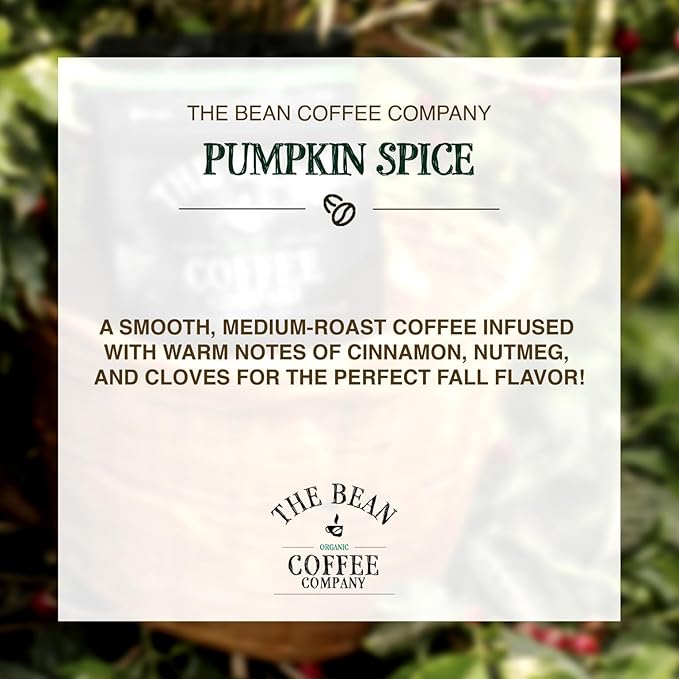 The Bean Organic Coffee Company Pumpkin Spice, Medium Roast, Ground Coffee, 5-Pound Bag, Café