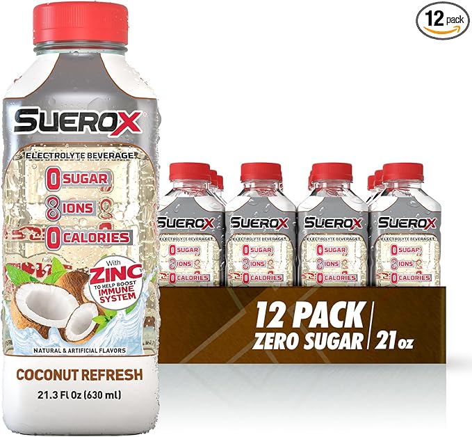 SueroX Sugar Free Sports Drink for Hydration and Recovery, Electrolyte Hydration Drink with 8 Ions