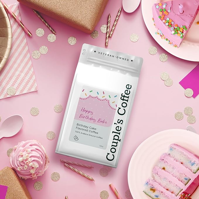 Couple?™s Coffee Ground Coffee | Gives Back to Military Families | Happy Birthday Babe | Medium