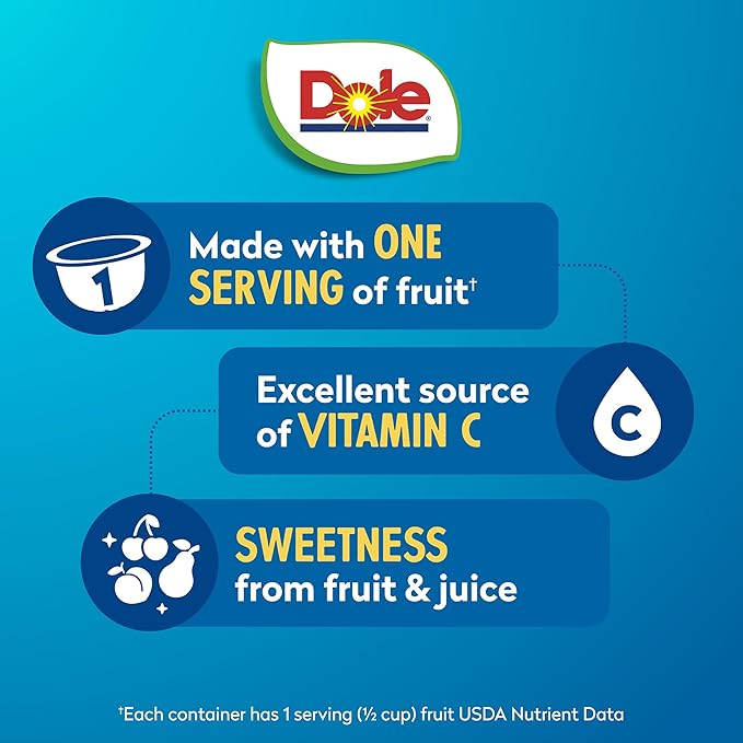 Dole Fruit Bowls Cherry Mixed Fruit in 100% Juice Snacks, 4oz 36 Total Cups, Gluten & Dairy Free