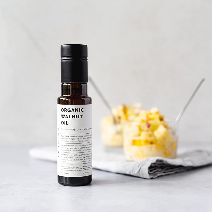 Erbology Organic Walnut Oil 3.4 fl oz - Cold-Pressed - Supports Cognitive Health - Straight from