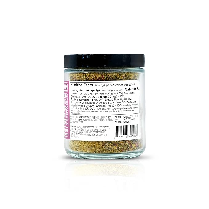 Spiceology - Pink Peppercorn Lemon Thyme - Use On: Chicken, Salmon, Shrimp, Potatoes, Butter