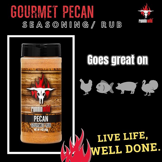Gourmet Pecan Rub | Pecan BBQ Seasoning Rub for Turkey, Pork, Ribs, Chicken and Salmon | No