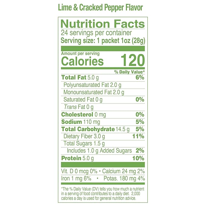 The Happy Snack Company Crunchy Chickpeas Lime & Cracked Pepper 24 x 1 oz. 5g Plant Based Protein &