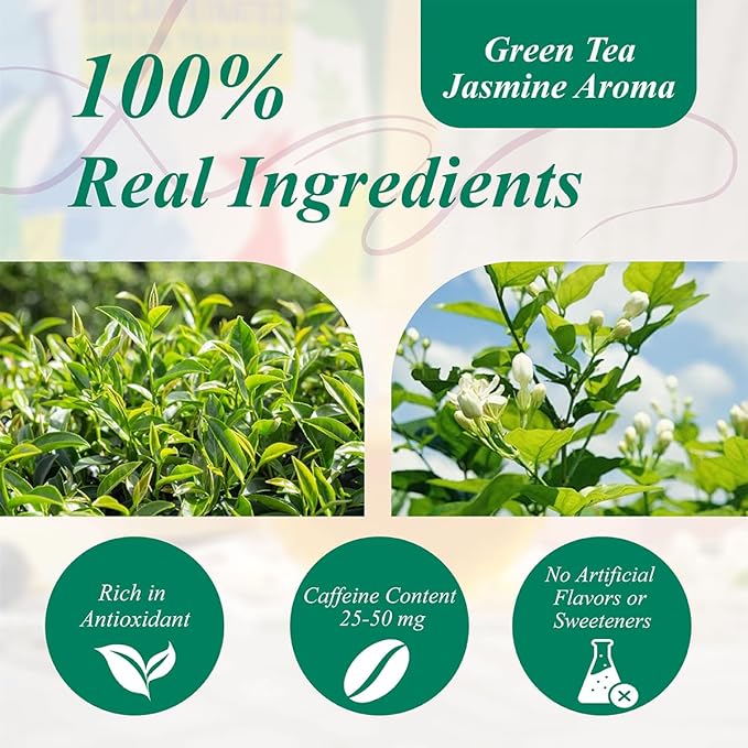 WT WEETEE Jasmine Pearls Tea Loose Leaf, Made of Jasmine Flavor with Green Tea Loose Leaf, Natural
