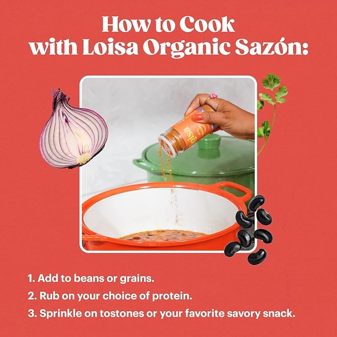 Loisa Seasoning, USDA Organic, Non-GMO, No-MSG, No Preservatives, No Artificial Coloring, No