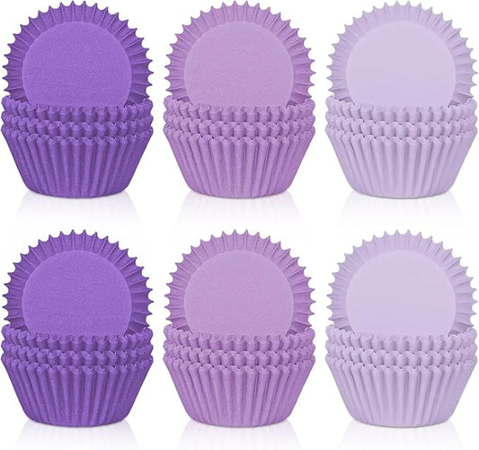 Whaline 600Pcs Purple Cupcake Liners Gradient Purple Baking Cups Cupcake Wrappers Muffin Liners for