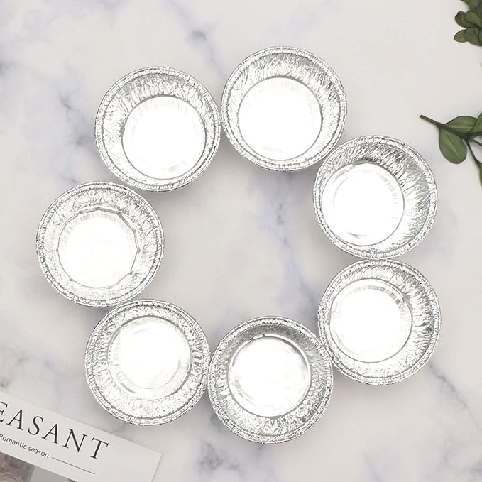 EUSOAR Aluminum Cupcake Liner, 3.5 Ounce 100Pcs Disposable Aluminum Foil Baking Cups, Ramekin