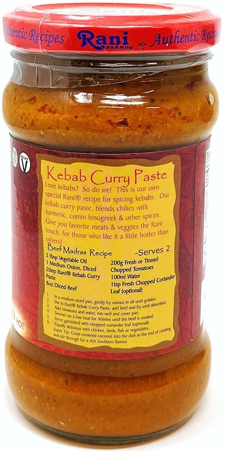Rani Kebab Masala Paste for Meat Dishes 10.5oz (300g) Glass Jar ~ All Natural | Vegan | No Colors |