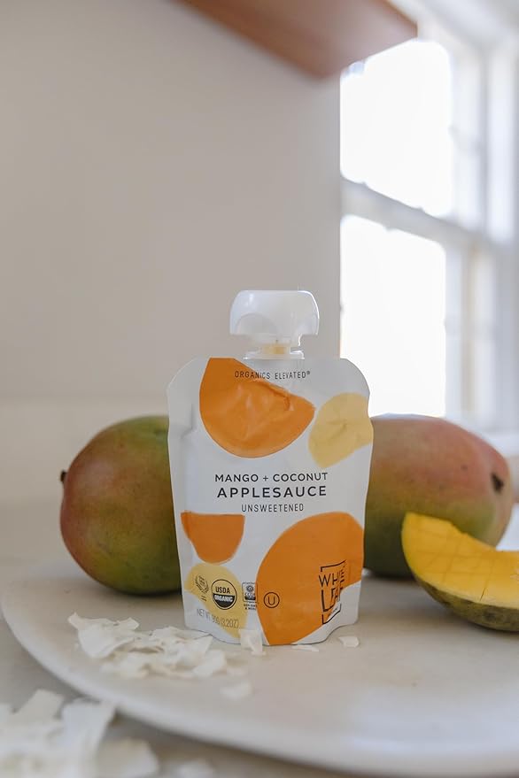 White Leaf Provisions Organic Mango & Coconut Applesauce ??Regeneratively Farmed, No Added Sugar