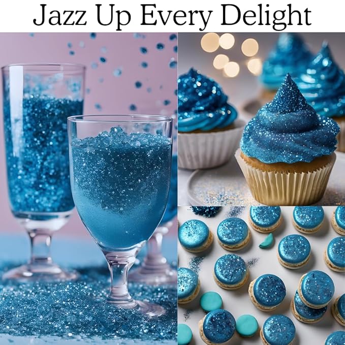 Dazzle Dust Edible Glitter Sprinkles for Cake Decorating, Drinks, Cookie, Icing, Dessert