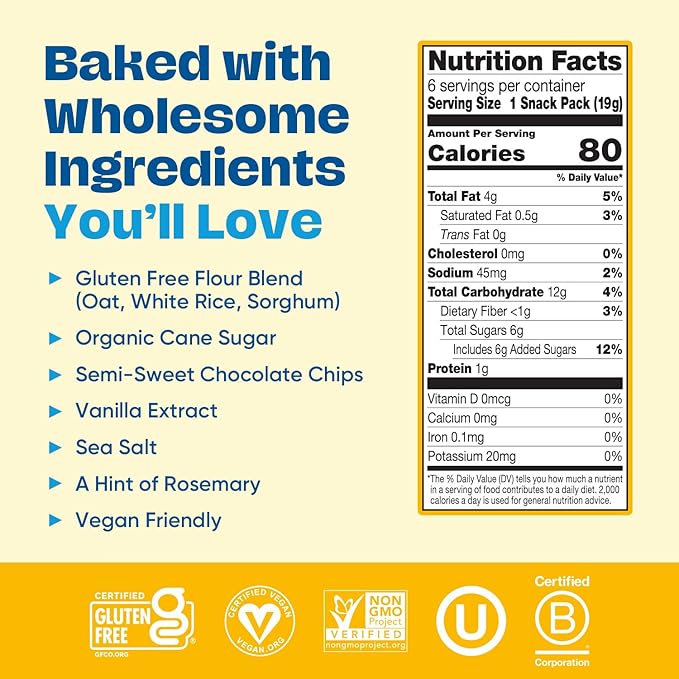 Partake Gluten Free Crunchy Chocolate Chip Cookies - Vegan - Free From the Top 9 Allergens