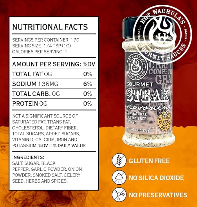 Hot Wachula?™s Gourmet Steak | Premium Steak Seasoning for Perfectly Flavored Steaks | Award