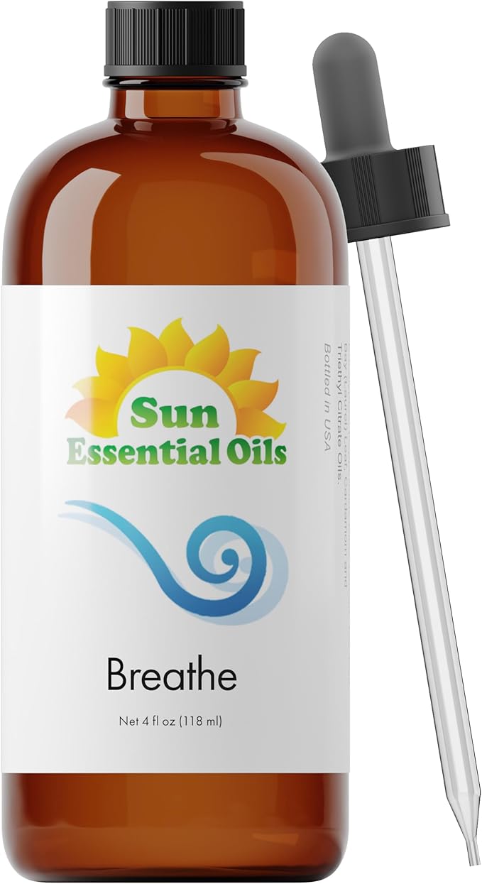 Sun Essential Oils - Breathe Blend Oil (Huge 4 oz Bottle) Breathe Easy Essential Oil for