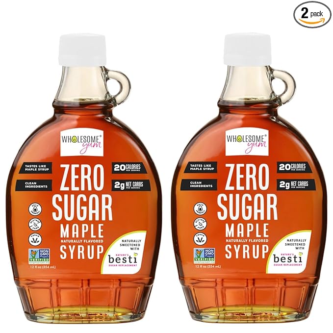 Wholesome Yum Zero Sugar Maple Syrup (Keto Maple Syrup) With Monk Fruit & Allulose - Natural Sugar