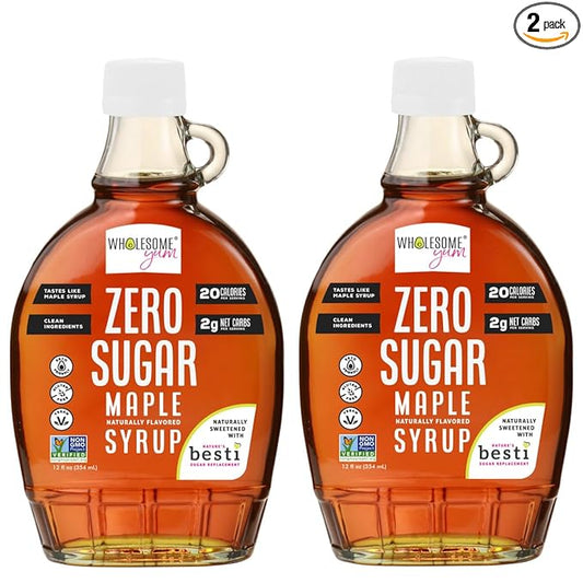 Wholesome Yum Zero Sugar Maple Syrup (Keto Maple Syrup) With Monk Fruit & Allulose - Natural Sugar