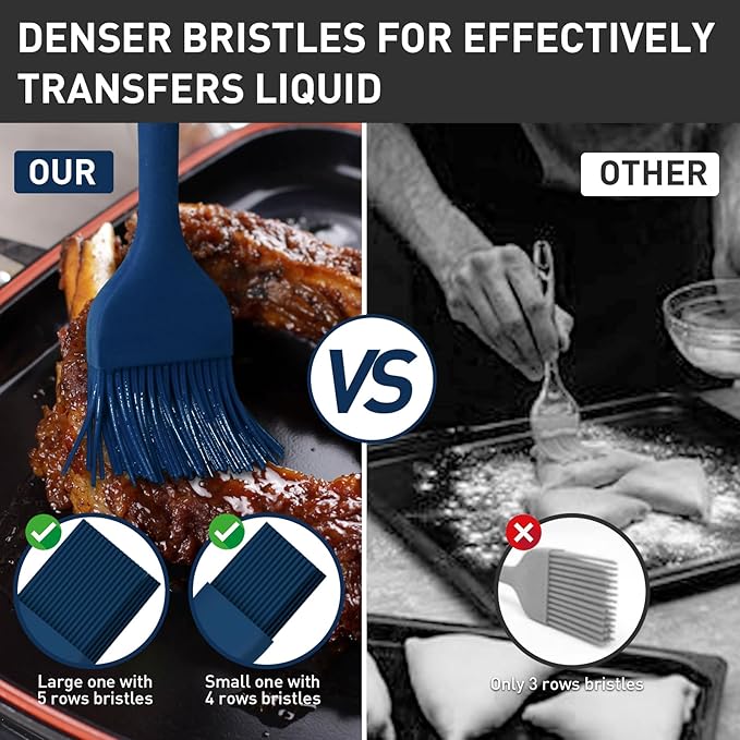 Pastry Brush-Begonia Silicone Basting Brush for Cooking,2pcs 10+8 in Heat Resistant Food Brushes