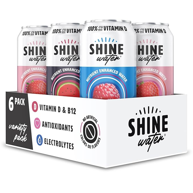 ShineWater Vitamin D Hydration Electrolyte Drink - Flavored water with electrolytes, Sugar-Free