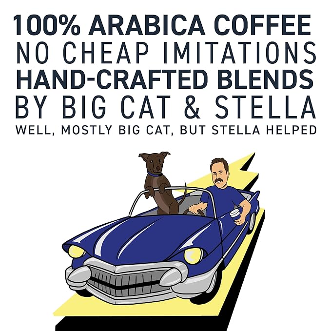Stella Blue Whole Bean Coffee, Electric Avenue Blend, Dark Roast, Toffee, Dark Chocolate & Subtle