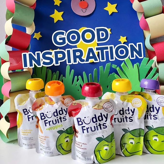 Buddy Fruits & Veggies Snacks To Go Blueberry Sweet Potato Unsweetened Applesauce 3.2oz (18pk)