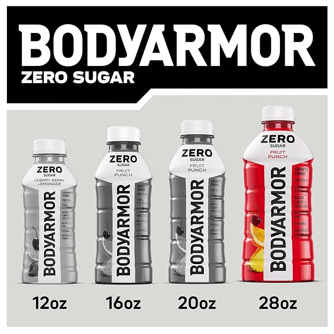 BODYARMOR ZERO Sugar Fruit Punch, Sugar Free Sports Drink - Low-Calorie Hydration - Natural Flavors