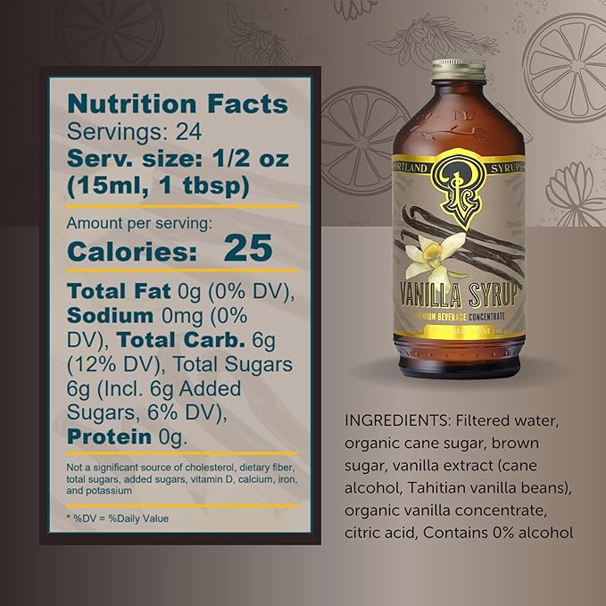 Portland Syrups Vanilla Syrup – Flavoring for Coffee, Lattes, Cold Brew, Macchiatos, Cocktails, &