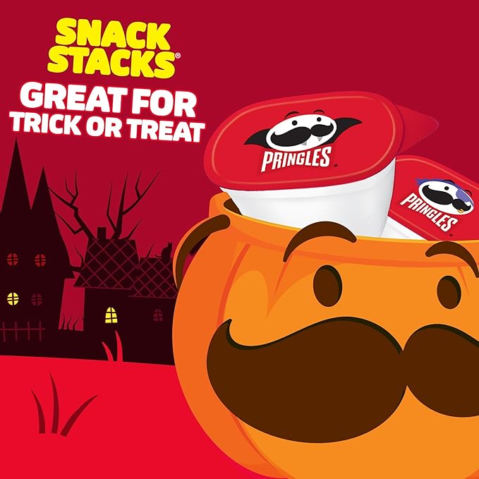 Pringles Potato Crisps Chips, Halloween Snacks, Trick or Treat, Snack Stacks, Original, 16oz Box