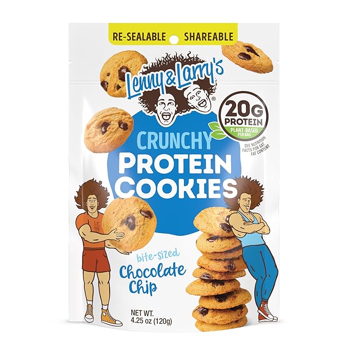 Lenny & Larry's The Complete Crunchy Cookie, Chocolate Chip, 6g Plant Protein, Vegan, Non-GMO, 4.25