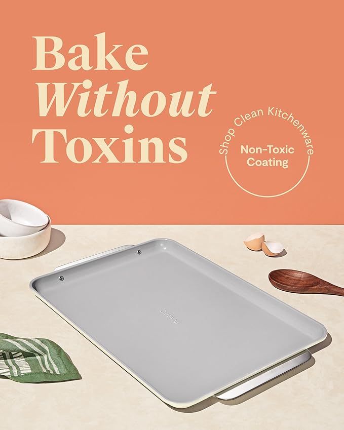 Caraway Non-Stick Ceramic Baking Sheet - Naturally Slick Ceramic Coating - Non-Toxic, PTFE & PFOA