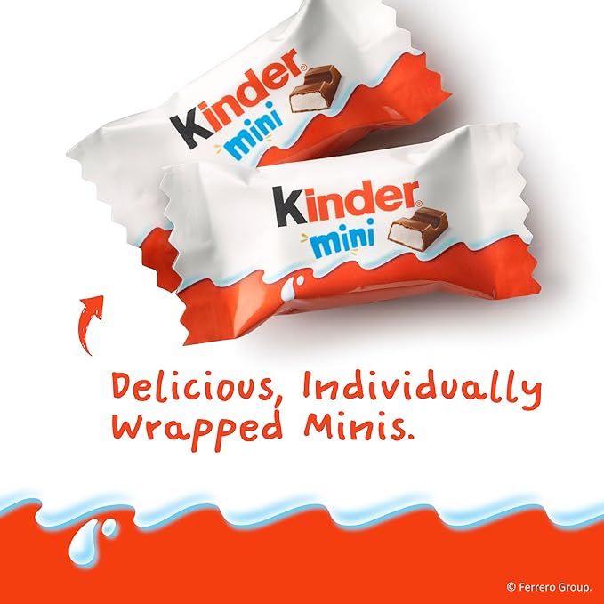 Kinder Chocolate Mini, 29.2 oz Bulk Pack, Up to 138 Minis, Milk Chocolate Bar with Creamy Milky