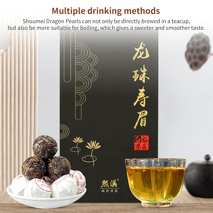 Yuexi Shou Mei White Tea Pearls 2013 Yr Chinese Tea Fuding Aged White Tea Dragon Ball Shou Mei Tea
