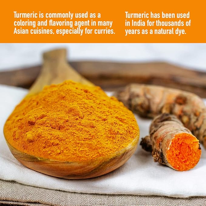 HQOExpress - USDA Certified Organic - Non GMO - Ground Turmeric Spice Powder Seasoning For Cooking