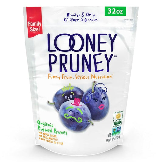 Looney Pruney Organic Pitted Dried Prunes for the Entire Family | Always California-Grown | Kosher