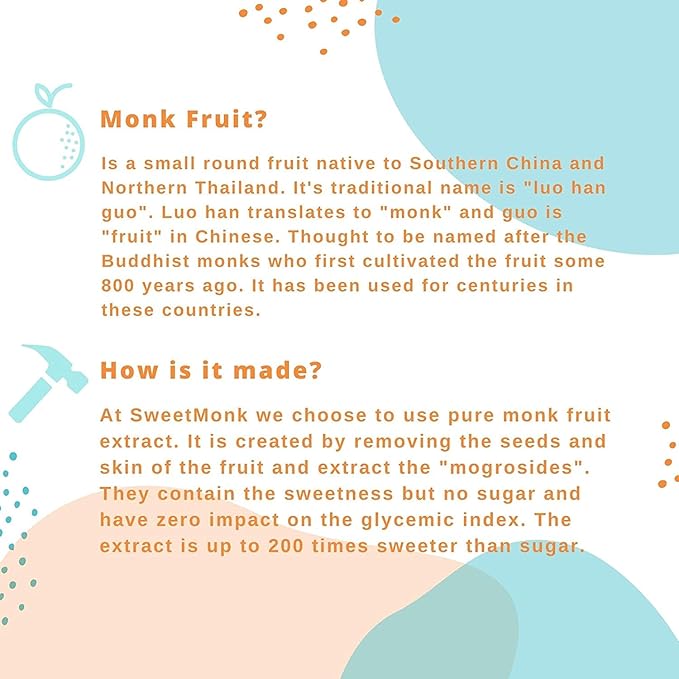 SweetMonk - 100% Pure Original Monk Fruit Sweetener Liquid Sugar Substitute - 50ml | No Water Added
