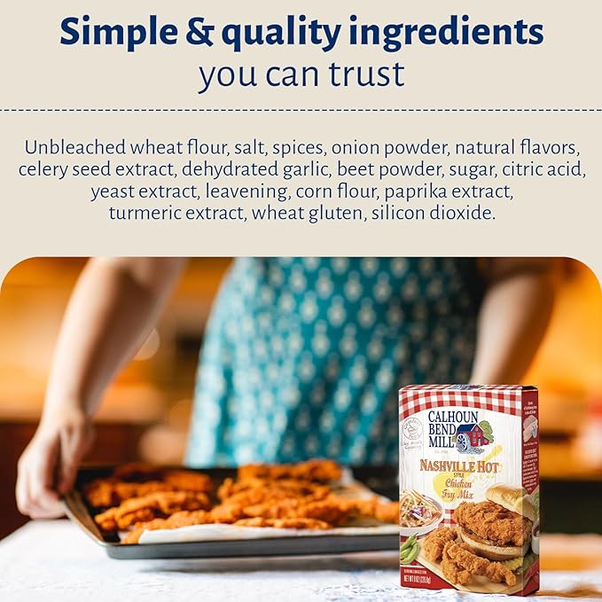 Calhoun Bend Mill Nashville Hot Style Crispy Fry Mix | Spicy Southern Seasoning for Perfect Hot