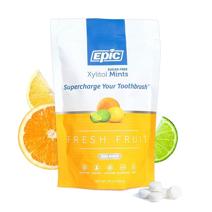 Epic 100% Xylitol Mints - Aspartame Free, Sugar Free - Fresh Fruit Flavored Mints, 1000 Pieces