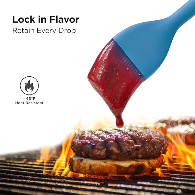 Kitchen Mama WaltzGrip Platinum Silicone Basting Pastry Brush: Set of 2 Heat-Resistant Brushes